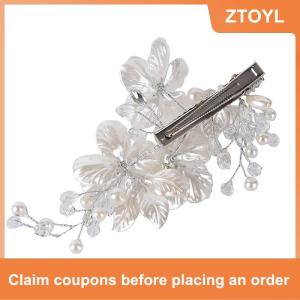 【ZTOYL】 Bridal Crystal Pearl Flower Hair Clip Hair Jewelry Wedding Hair Accessory Luxury
