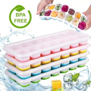 14 Grid Ice Cube Tray Silicone Mold  Durable Square Ice Maker for Drinks Bar Kitchen Use