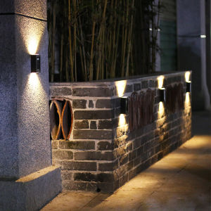 2 LED Solar Wall Lamp Outdoor Waterproof Up and Down Luminous Lighting Garden Decoration Solar Lights Stairs Fence Sunlight Lamp