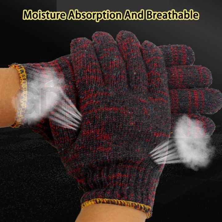 24 pcs gloves 12 pair Glove Thick Wear Resistant Cotton Yarn Nylon