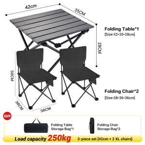 【CEMAL】 camping table and chairs set folding chair buy 1 take 1 outdoor camping chair portable picnic table aluminium alloy camping table set