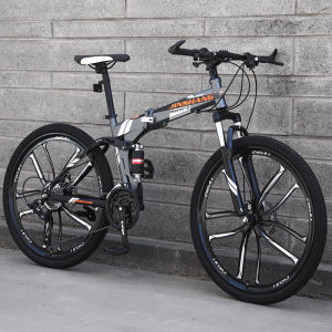 Folding bicycle mens mountain bike variable speed shock absorption cross-country sports car Youth student light road bicycle
