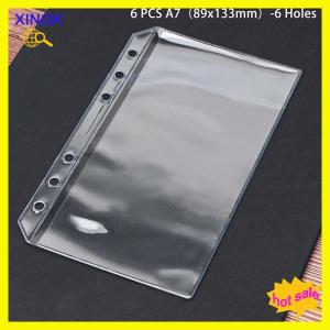 XINGK New 6PCS A5 A6 A7 6 Holes 3-layer Double-sided Binder Pockets Transparent Zipper Folders And Side Open Folders Waterproof PVC