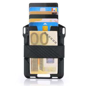 US Mechanical Mecha Style Rfid Metal aluminium Credit Card Holder Men Tactical lanyards id badge holder Credential Cardholder ID Badge Case Smart Minimalist Wallet