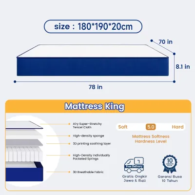 【10 Years WARRANTY】DREAME Premium 8.1 inch bed mattress Memory Foam Spring Mattress Single/Twin/Double/Queen/King Size Optional foam 2 person bed foam for single bed foam mattress with foam for bed family size sale mattress foam bed