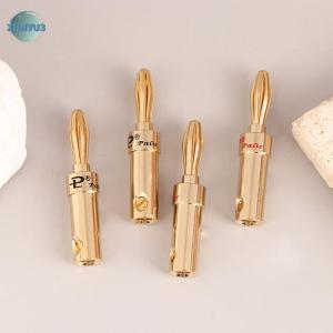 XUNYU3 2pcs vàng-mạ Đồng chéo chuối loa cắm kết nối bộ chuyển đổi âm thanh chuối kết nối cho Loa Dây Bộ khuếch đại