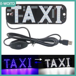 【E-WOITD】 Taxi ánh sáng màu sắc kép taxi dẫn đăng ký trang trí 2 màu thay đổi taxi dẫn ánh sáng móc trên cửa sổ xe với USB (màu đỏ và màu xanh lá cây USB)