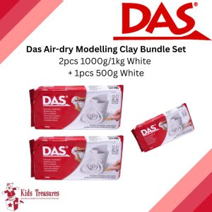 Das Air-dry Modelling Clay Bundle Set - 2pcs 1000G/1kg White and 1pcs 500g White