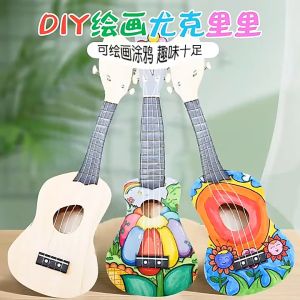 Ukulele 21”/23 Diy Ukulele Making Kit APS Fretboard Paintable Wood Toy Instrument Assembly Set Musical Instruments