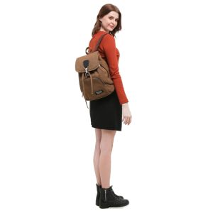 Martiversa TR5 Tas Ransel Backpack Wanita Kanvas slingbag sekolah slingbag - Brown