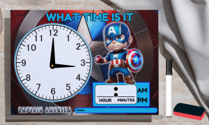(Avengers) "What Time is it?" Personalized Laminated Educational Clock / Educational Laminated Clock