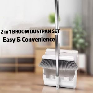 Home Kitchen Office Floor Broom Foldable Broom Dustpan Set 2 in 1 Sweepin