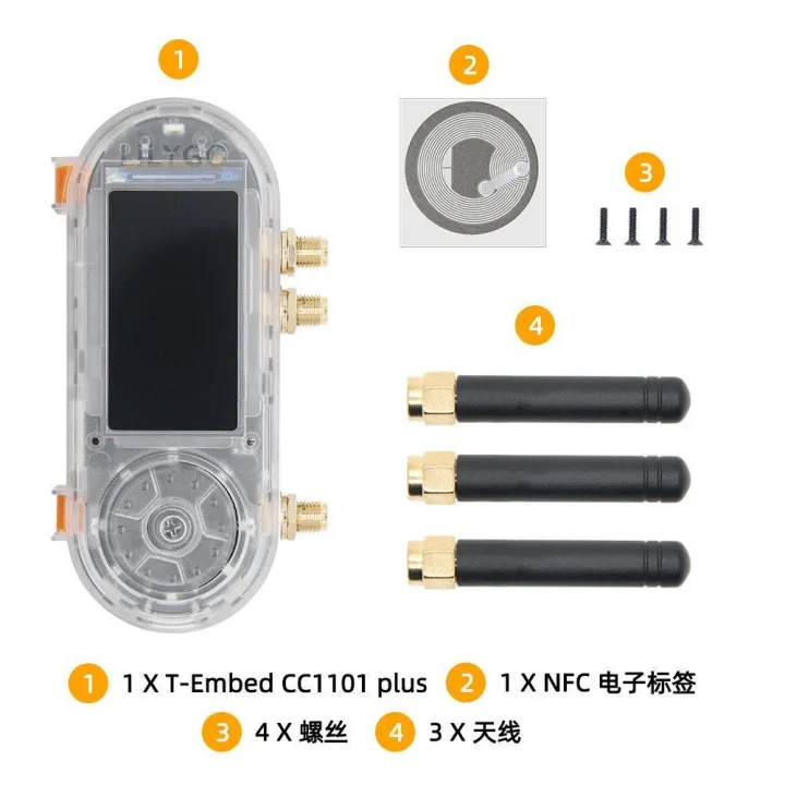 LILYGO T-Embed CC1101 Plus ESP32-S3 Development Board 1.9 Inch IPS LCD PN532 NFC RFID Module WiFi BLE Sub-GHz RF Transceiver