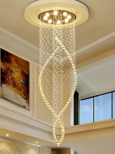 Luxury Crystal Chandelier Design Hanging Lighting Large Modern Indoor Lamp For Living Room Staircase Lobby