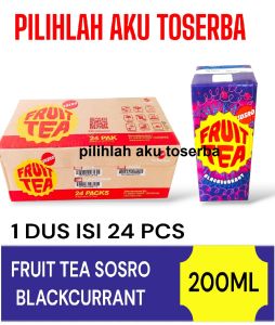 Fruit Tea Sosro BLACKCURRANT Kotak 250 MENJADI 200 ML - ( HARGA 1 DUS ISI 24 )