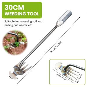 Tooth Weeding Hoe | Garden Soil Loosening Rake & Weed Removal Tool | Small Grass & Root Remover Artifact cakar rumput 锄头