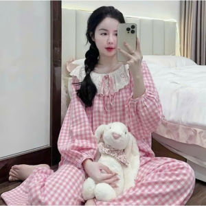 Đồ ngủ nữ pijama bộ mặc nhà dài tay thu đông thiết kế viền bèo siêu xinh Pj13