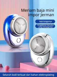 Pencukur Mini Pria Portabel Pencukur USB Pengisian Pencukur Gradien Tahan Air Pencukur Mini Elektrik Desain Gradien Meteor Pencukur Elektrik Pria