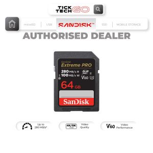 SanDisk Extreme PRO SDXC UHS-II Card (V60) (64GB/ 128GB/ 256GB)