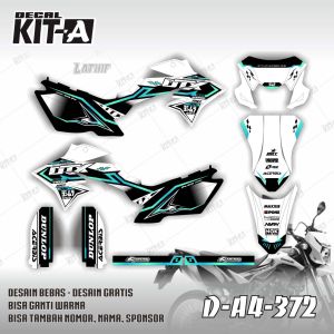 Decal klx 150 new dtracker putih hijau tosca terbaru terupdate trend 2023 Sticker motor klx dtreker dtracker 150 putih tosca hitam supermotor