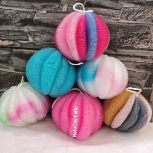 ❤ RatuCosmetic12❤Shower Puff Bath Sponge Labu Spons Mandi Fruit LABU Pelangi Soft