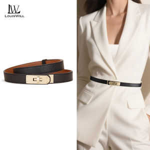 LouisWill เข็มขัดแฟชั่นสำหรับผู้หญิงเข็มขัดสายรัดยาวเข็มขัด PU นุ่มหรูหราสามารถปรับได้สำหรับเด็กผู้หญิงเสื้อโค้ทตกแต่งหัวเข็มขัดโลหะผสม