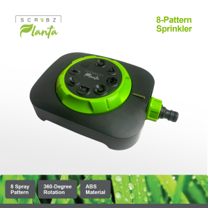 Scrubz Planta Adjustable 8-Pattern Garden Sprinkler with 360-Degree Rotation