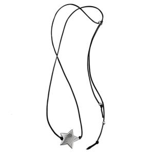 Metal Star Pendant Necklace Sweet Cool Adjustable Drawstring Necklace Choker Clavicle Chain Collar Necklace
