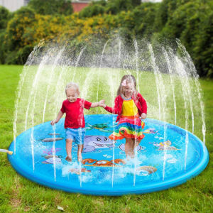 1.7M  Inflatable Splash Sprinkler Pad Spray Baby Wading Pool Summer Outdoor Water Toys Sprinkle Mat for Babies Toddlers and Boys Girls