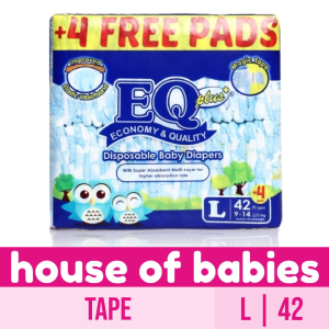 EQ Plus Jumbo Pack Large 42 - Tape Baby Diapers