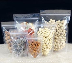 {500gr/size} túi zipper 2 mặt trong suốt túi zip đáy đứng/đựng bột/hạt/trà/gạo
