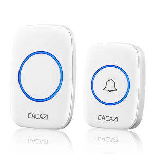 CACAZI Wireless Doorbell 60 Chimes 5 Volume Waterproof buttons 300M Remote Led light Home Smart doorbell US EU UK plug Receiver