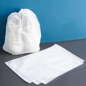 Túi đựng giày dép quần áo kích thước 32 x 38cm vải không dệt miệng dây rút tiện lợi đa năng tránh ẩm mốc và côn trùng giá rẻ màu trắng M25