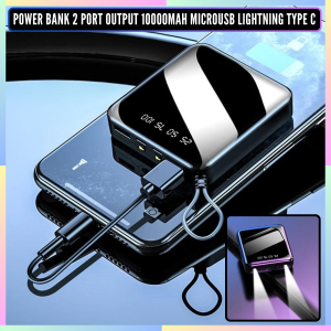 FAST DELIVERY Tollcuudda Power Bank Mini Awet Tahan Lama 2 Port 10000mAh Micro USB Lightning Type C