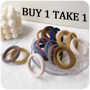 【BUY 1 TAKE 1】100PCS Seamless Hair Ties - High Elasticity Non-Damaging Rubber Bands With Cover For Women Ring Ponytail Holder Hair Rope Black Pink Purple Rubber Band Hair Bands Rope Ponytail Holders Hair