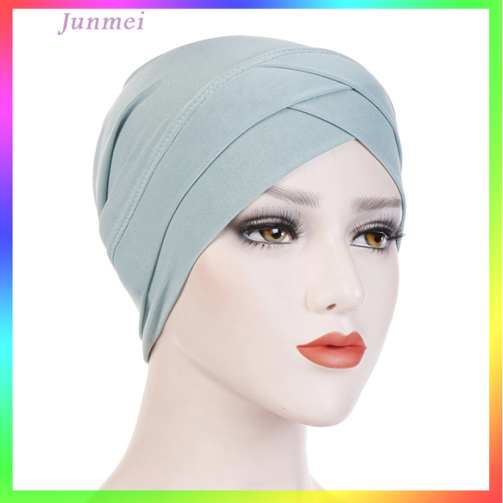 Junmei Full Cover Inner Hijab Caps Muslim Stretch Turban Cap Islamic Underscarf Bonnet Lazada 4443