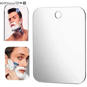WP💓💛💖 Acrylic Anti Fog Mirror Shower Shaving Fogless Mirror Washroom Unbreakable Portable Travel Shaving Bathroom Accessories Tools