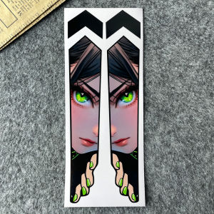 JDM Anime Eye Motorcycle Frame Sticker Reflective Two-dimensional 2D Anime Waterproof Vinyl Decal