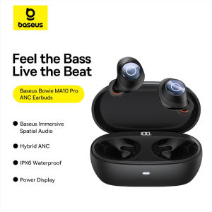 Baseus Bowie MA10 Pro Wireless IPX6 Waterproof Bluetooth Earphone With Active Noise Cancellation Super Long Battery Life Wireless Earbuds Premium Sound With 4 ENC Mics