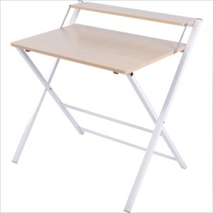 Foldable X Shape  CTZ-2 Double Layer Table Lift Laptop Table Bedroom Table Portable Computer Desk Metallic Black Khaki