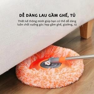 Cây Lau Nhà Xoay 180 Độ Thông Minh | Chổi Lau Nhà Đa Năng Microfiber Cán Inox Lau Trần Nhà