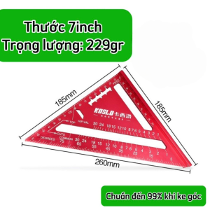 Thước Ke Góc Tam Giác KOSLO Hợp Kim Nhôm Có Độ Chính Xác Cao Đến 99%  Thước Góc Phải Góc Đa Năng 90 Độ