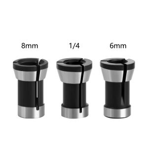 PLLEWY 1Pcs Electric Router Bit Collet Chuck 6/6.35/8mm Steel Chuck Conversion Sleeve Durable Shank Shaft Sleeve Engraving Trimming Machine