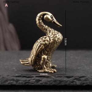 [COD] Home Fashion Vintage Howling Duck Ornament Solid Copper Figurines Feng Shui Collection Statue Desktop Tea Pet Home Decor