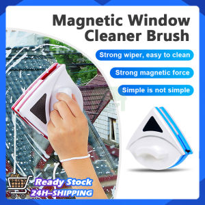 Glass Wiper Brush Triangle Shape Double-Side Strong Magnetic Window Cleaner High-Rise Glass Window Cleaning Safe Glass Cleaning Wiper