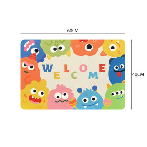 พรมห้องน้ำแห้งเร็ว ลายการ์ตูนสีสด พรมเช็ดเท้า พรมห้องน้ำกันลื่น ซึมซับน้ำดี 40x60cm