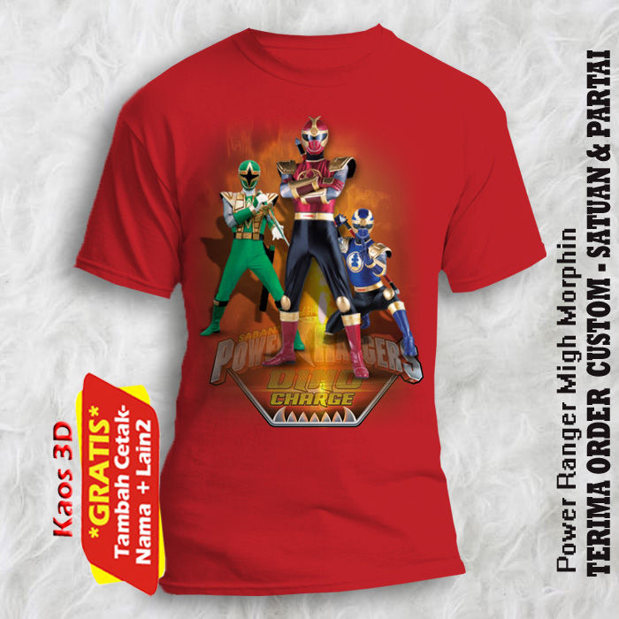 Kaos anak lelaki gambar Power Ranger Migh Morphin kualitas cetak gambar ...