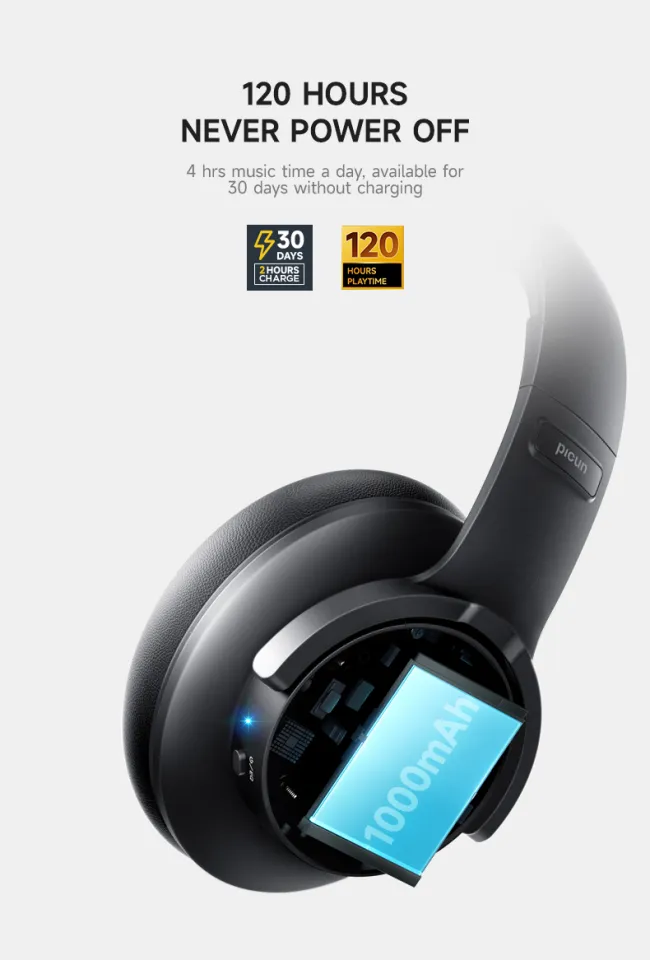 Picun B8 120 Hours Playtime Bluetooth Headphones, Wireless Bluetooth - View #12