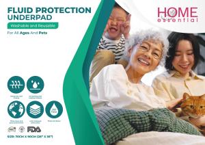 Underpads- Washable and Reusable Waterproof Absorbent Incontinence  Underpads for Adults and Babies diapers  70cm x 90cm  4 ply  high soaking and water retention power waterproof and breathable Underpads-Malaysia Ready Stock