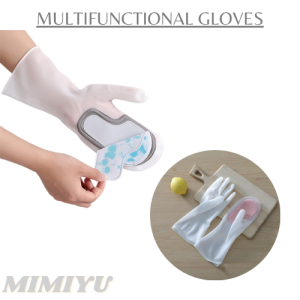 MIMIYU Multi-purpose silicone gloves: great for kitchen garden bathroom and warehouse. Handy for washing dishes